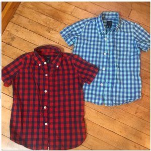 Two GapKids Colorful Gingham Shirts